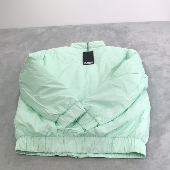 Rains Fuse Bomber Jacket in the color Mineral  Unisex New - Picture 8 of 13